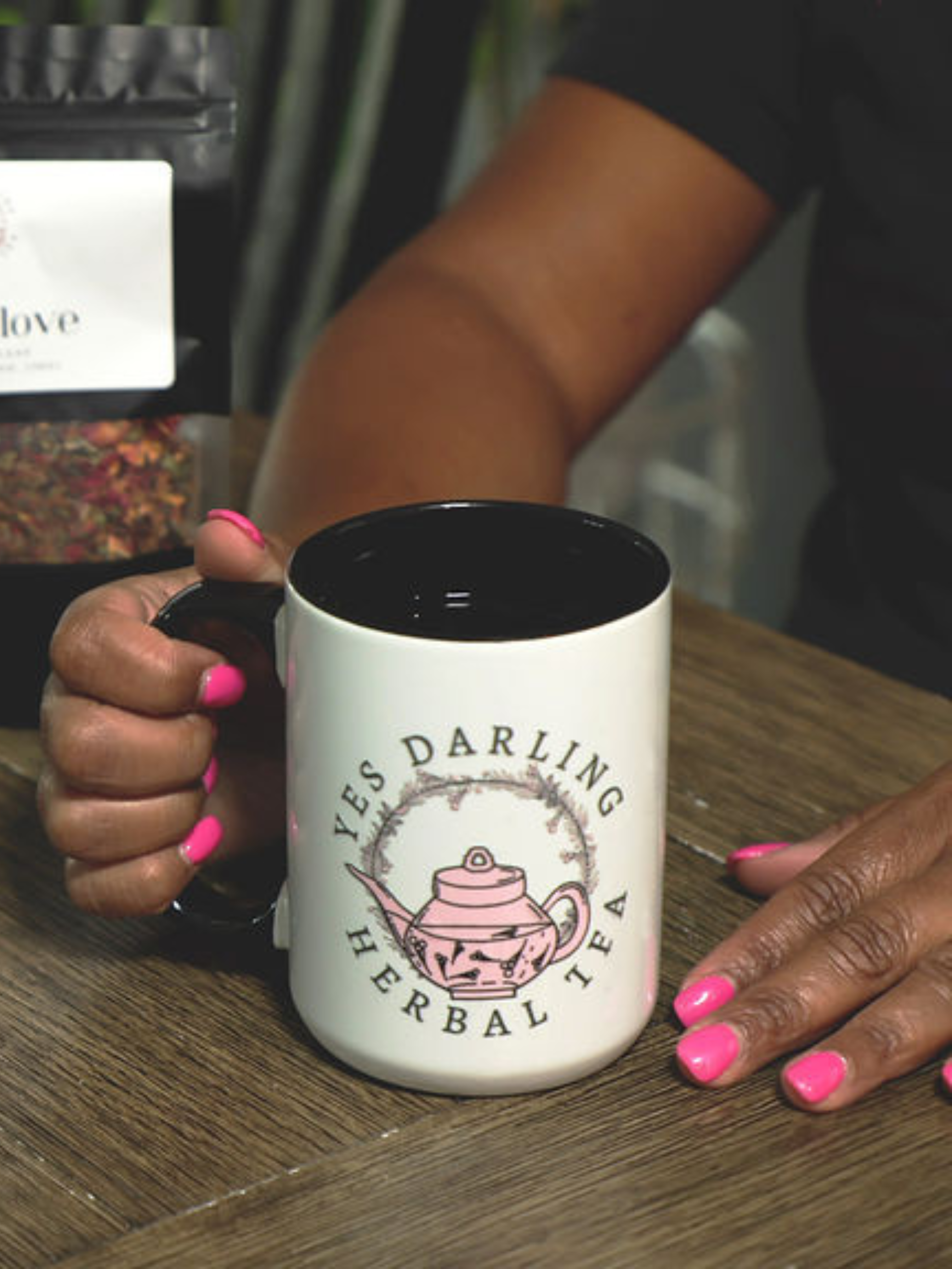 15 oz White Logo Mug with Black Handle – Stylish & Durable Design