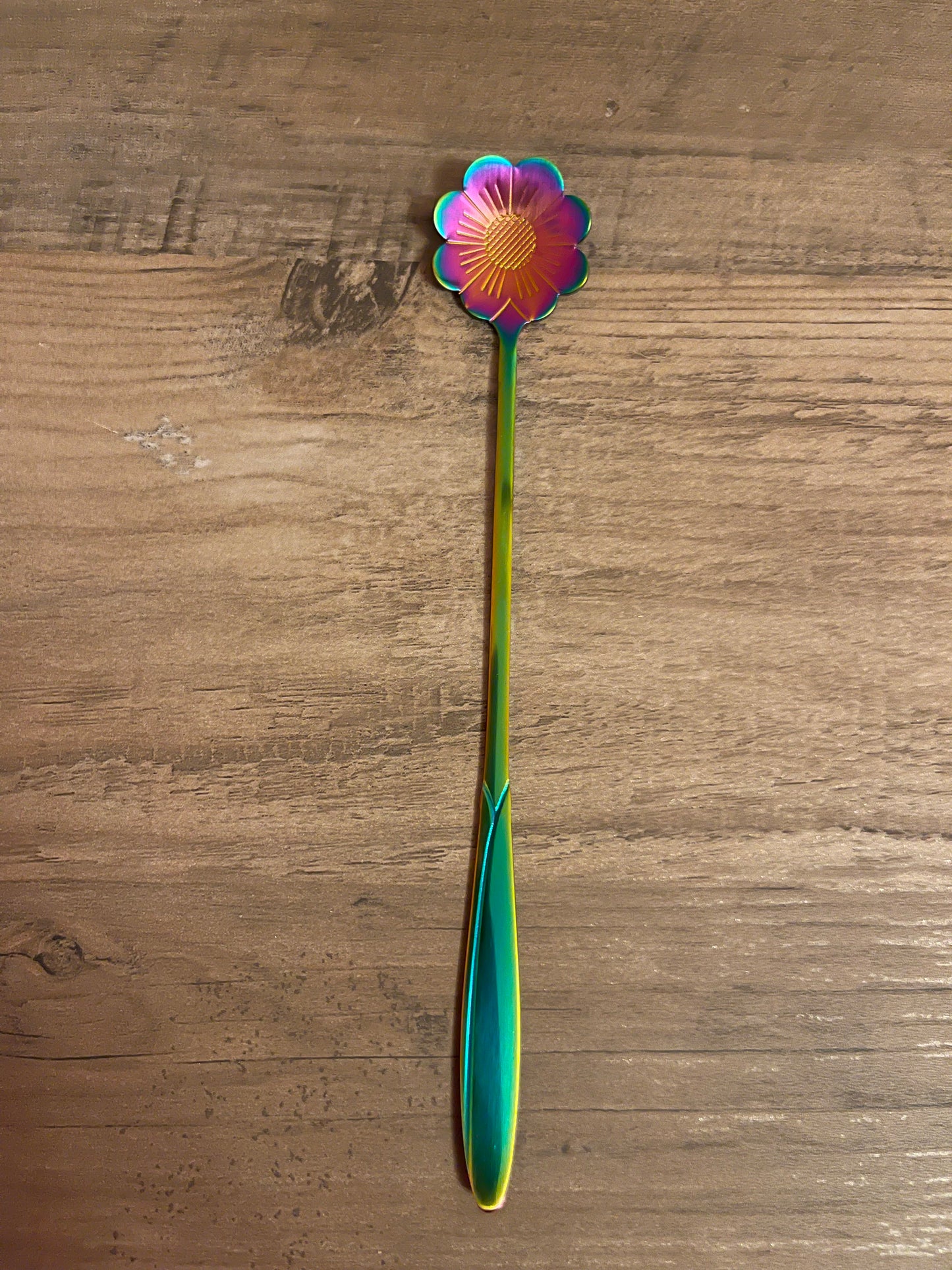 Rainbow daisy teaspoon.